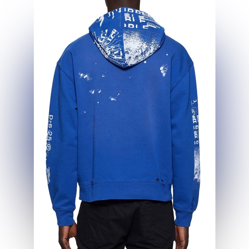 Blue Graphic Men's hoodie Purple Brand street wear - Picture 2 of 3